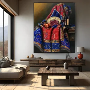 Een kunst van wijn en stof "Een Schilderij van Wijn en Stof" - Handgeschilderd Olieverfschilderij op Canvas