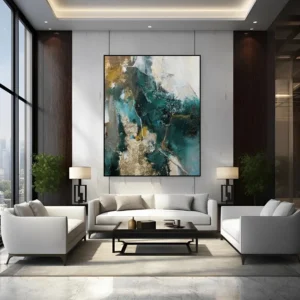 Abstract Canvas Schilderij Met Kleuren – Eigentijdse Kunst Voor Interieurs Abstract canvas schilderij met levendige kleuren - moderne kunst op doek